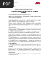 Especificaciones Tecnicas Componente 04: Construccion de Vivienda Docente