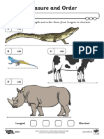 Measure The Animals' Length and Order Them From Longest To Shortest