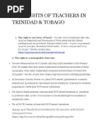 The Rights of Teachers in Trinidad & Tobago: 1. The Right To One Hour of Lunch - Circular 105 of 1979 (Dated 16th July