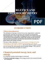 Energetics and Thermochemistry