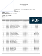 Resultado Final - 1 Chamada