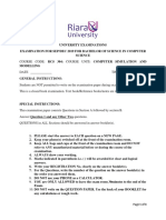 University Examinations Examination For Sep/Dec 2019 For Bachelor of Science in Computer Science