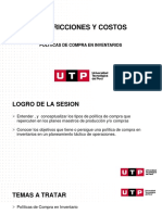 Restricciones Y Costos: Politicas de Compra en Inventarios