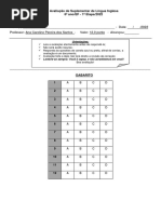 6º Ano 06-06 Aval Sup de Inglês 1 Cópia