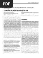 Lot-To-Lot Variation and Verification - cclm-2022-1126