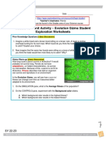 Unit Activity - Evolution Gizmo Student Exploration Worksheets