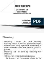 Order 11 of CPC: (Discovery and Inspection) With Reference To Section-30