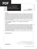 Gobierno Electrónico. ¿Estado, Ciudadanía y Democracia en Internet?