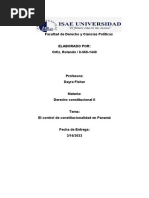 Cuestionario de La Constitución Politica de Panama