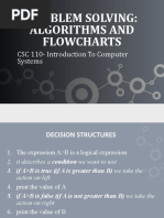 Problem Solving: Algorithms and Flowcharts: CSC 110-Introduction To Computer Systems