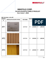 Innofold Modular Acoustic Panel Pricelists