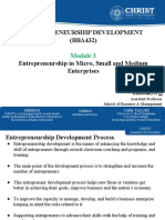 Entrepreneurship Development (BBA432) Entrepreneurship in Micro, Small and Medium Enterprises