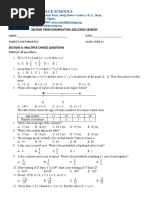 ss2 Mathematics Exam RE