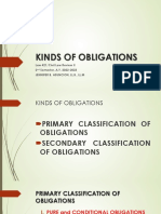 Kinds of Obligations: Law 421/civil Law Review II 2 Semester, A.Y. 2022-2023 Jennifer B. Asuncion, LL.B., LL.M