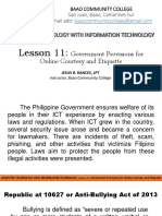 Lesson 11: Government Provisions For Online Courtesy and Etiquette