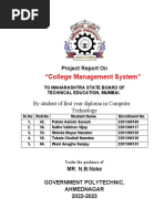 "College Management System": Project Report On