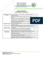 General Chemistry 2 Third Quarterly Examination: San Pablo City Science Integrated High School