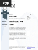 Introduction To Data Science: Rutvik Barbhai