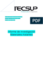 Informe de Investigación Materiales Aislantes