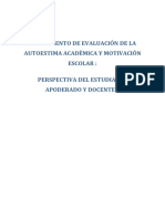 Instrumento de Evaluación de La Autoestima Académica y Motivación Escolar en Establecimiento Municipalizados de Coronel