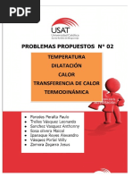 Problemas Propuestos 02 Temperatura, Diltación, Calor, Transferencia de Calor, Termodinámica 2022-I