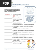 Coordinating and Subordinating Conjunctions