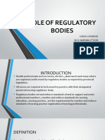 Role of Regulatory Bodies: Sarda Laishram M.SC - Nursing 1 Year