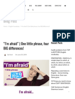 Blog Post: "I'm Afraid" - One Little Phrase, Four BIG Di Erences!