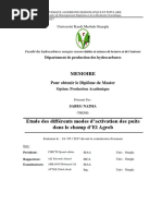 Etude Des Différents Modes D Activation Des Puits Dans Le Champ D El Agreb