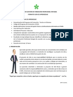 Proceso de Gestión de Formación Profesional Integral Formato Guía de Aprendizaje