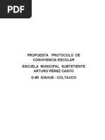 Propuesta Protocolo de Convivencia Escolar Escuela Municipal Subtetiente Arturo Pérez Canto G-85 Idahue - Coltauco