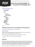 Defining Patient-Perceived Quality of Nursing Care - Journal of Nursing Care Quality