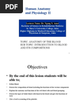 Human Anatomy and Physiology II: Topic: Anatomy of The Blood Sub Topic: Introduction To Blood and Its Compositions