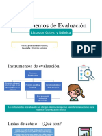 Instrumentos de Evaluación: Listas de Cotejo y Rúbrica