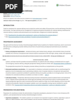 Anesthesia For Cesarean Delivery - UpToDate