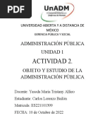 Actividad 2.: Administración Pública Unidad 1 Objeto Y Estudio de La Administración Pública