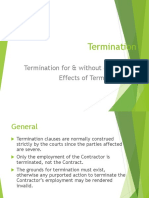 Termination: Termination For & Without Default Effects of Termination