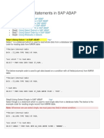 Different Select Statements in SAP ABAP