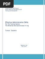 Effective Administration Skills: For The Training Centers The Ministries and Governorates in Iraq Trainers' Guideline