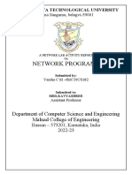 Network Programs: Department of Computer Science and Engineering Malnad College of Engineering