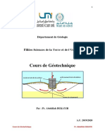 Cours de Géotechnique: Filière Sciences de La Terre Et de L'univers