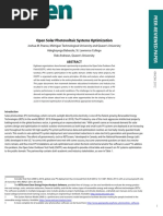 Open Solar Photovoltaic Systems Optimization