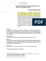 Breves Considerações A Respeito Da Fenomenologia E Do Metodo Fenomenologico