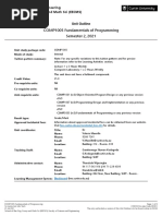 COMP1005 Fundamentals of Programming Semester 2, 2021: Unit Outline