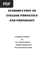 Introduction To English Phonetics and Phonology: Compiled & Edited by Dr. Ahmad Hassan