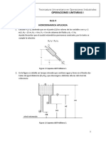 Operaciones Unitarias I: Guía 3 Hidrodinamica Aplicada