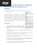 Anestesia Raquídea Epidural Combinada Versus Anestesia Raquídea para La Cesárea