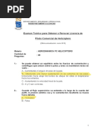 Examen Teórico para Obtener o Renovar Licencia de Piloto Comercial de Helicóptero