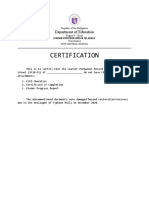 Certification (Loss of Documents)