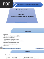 Lecture 1 Introduction To Control Systems Revised